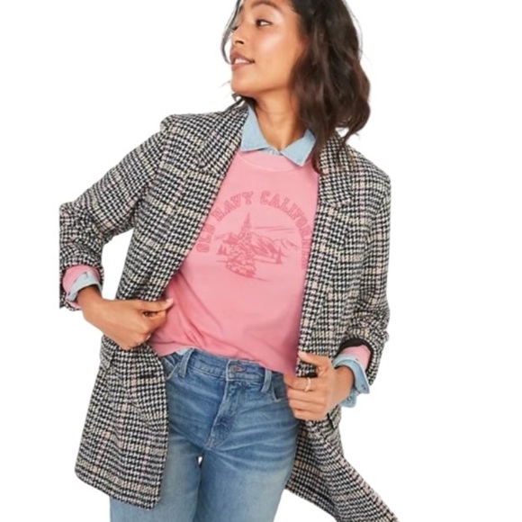 Old Navy Oversized Soft-Brushed Patterned Blazer Jacket for Women S - Picture 1 of 10
